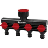TOOLCRAFT Kunststoff 4-Wege-Verteiler 26,44 mm (3/4") AG, 33,25 mm (1") AG Wasserstop