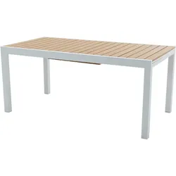 Garten-Esstisch ausziehbar - Aluminium & Polywood - L. 170/230 cm - Holzfarben hell & Weiß - MACILA von MYLIA