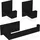 ECENCE 1x Toilettenpapierhalter + 2x Handtuchhaken Badezimmerset selbstklebend Schwarz