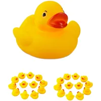 Relaxdays Badeenten, 25er Set, Quietscheenten Kinder, Deko & Badewannenspielzeug,