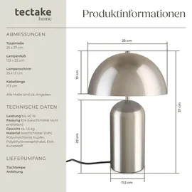 Tectake Retro-Tischlampe Grau
