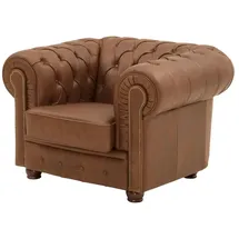 Max Winzer Sessel Norwin Leder 110 x 74 x 0 cm Braun