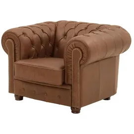 Max Winzer Sessel Norwin Leder 110 x 74 x 0 cm Braun