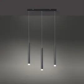 just light. LED Pendelleuchte Hängelampe Deckenleuchte Wohnzimmerlampe Esszimmerleuchte, Metall Alu schwarz, 18 W 1000lm warmweiß 3000k, H 120 cm