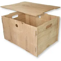 Clipfritz BOB, Aufbewahrungsbox aus MDF, Ordnungsbox mit Deckel, Eiche-Effekt
