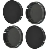 4 Stück x 60mm Nabenkappen Radkappen Kappen Felgenkappen (Ohne Abdeckung, 60mm SCHWARZ-Flach)