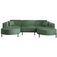 Fun Möbel Wohnlandschaft U-Form Sofa VALENCIA in Stoff Scala