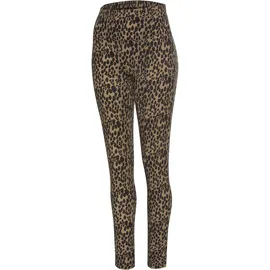 Buffalo Leggings BUFFALO, Damen, Gr. 36/38, N-Gr, braun (camelfarben, schwarz, leo), Jersey, Obermaterial: 95% Baumwolle, 5% Elasthan, Basic schmal lang, Hosen Leggings, mit Leoprint