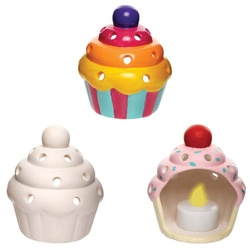 Cupcake Keramik Teelichthalter  (pro Set 3) Keramik & Porzellan