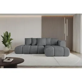 altdecor Ecksofa Cord 4-Sitzer Dunkelgrau