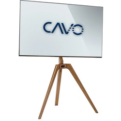 CAVO Design TV-Staffelei TV-Standfuß aus Walnuss Holz natur braun TV-Ständer, (Dreibein Tripod-Ständer mit einfacher Installation und Sturzsicherung)
