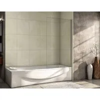 Duschparadies-de - 70x140cm Duschabtrennung Badewannenaufsatzdusche Duschtrennwand 6mm Nano Glas
