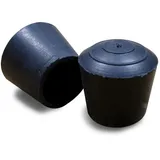 ajile - 4 Stück - Runde Gummifuß Möbelfüße Stuhlfüße Bodenschutz 22 mm Durchmesser - Schwarz