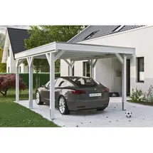 SKANHOLZ Carport Grunewald 3,21 x 5,54 m weiß mit Pfostenanker