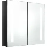 vidaXL LED-Spiegelschrank fürs Bad Glänzend Schwarz 62x14x60 cm -