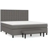 vidaXL Boxspringbett mit Matratze Grau 180x200 cm Kunstleder1466442
