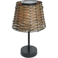 NÄVE »Solar-Tisch-Leuchte Rattan braun "RADA"«, Inkl. Dämmerungssensor