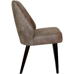 pemora Polsterstuhl Wohnzimmerstuhl Esszimmerstuhl MARICA im Retro-Stil Vintage-Leder-Optik taupe
