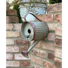 DanDiBo Ambiente Vogelhaus zum Aufhängen Metall Deko Gießkanne wetterfest 501138 Nistkasten 40 cm Futterstation für Vögel Shabby Metallkanne Kanne Balkon