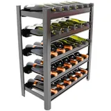 Proregal Schwarz, Metall, 60x75x30 cm, Wohnzimmer, Regale, Weinregale