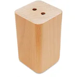 Vershy 4X Möbelfüße Sofafuß Tischfuß Möbelfuß Schrankfuß Holzbeine gerade eckig Buche/Eiche (9 x 5 x 5 cm (HxBxT), Natur lackiert)