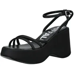 Keilsandalette BUFFALO "Buffalo Sandalen Textil", Damen, Gr. 41, schwarz, Textil, casual, Schuhe