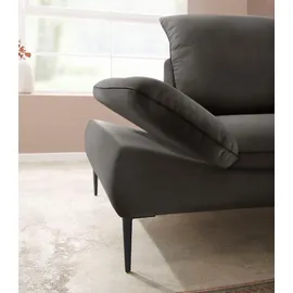 W.Schillig Ecksofa »enjoy&MORE, Designsofa, elegant und bequem, L-Form«, Sitztiefenverstellung, Füße schwarz pulverbeschichtet, Breite 294 cm grau