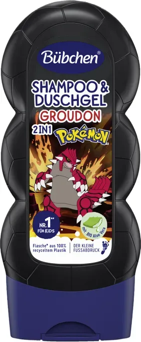 Bübchen 2in1 Pokémon Shampoo – pH-hautneutral & mineralölfrei – Mit Hydrolyzed Wheat Protein – Sanft für Kinderhaar & -haut – 230ml