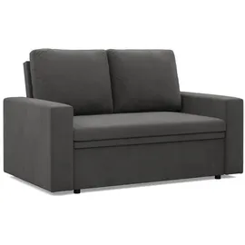mebligo Sofa 2-Sitzer, mit Schlaffunktion, Grau - Grau