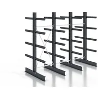 Stier Kragarmregal schraubbar doppelseitig 3 Felder mit 4 Ebenen