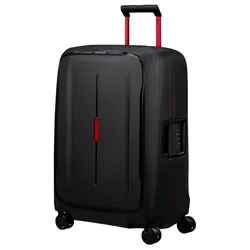 Hartschalen-Trolley SAMSONITE "ESSENS 69", Gr. B/H/T: 49cm x 69cm x 30cm 88 l, charcoal, rot, Polypropylen, Strukturmuster, modisch, Koffer, Reisekoffer Hartschalenkoffer Koffer für Flugreisen TSA-Schloss