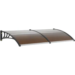 VEVOR Vordach Haustür 965x1987mm Überdachung UF50+ PC-Sonnenschutzfolie Haustürvordach PC-Blatt + ABS-Halterung + Aluminium-Verbinder Pultvordach UV-beständig Haustürdach Pultbogenvordach Braun