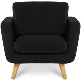 Konsimo Sessel Tagio Velours 86 x 80 x 88 cm Schwarz