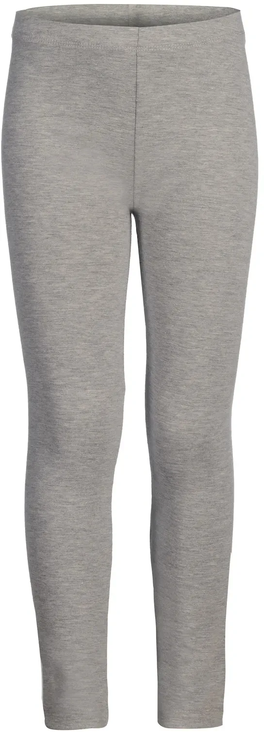 Leggings HAPPY GIRLS, Mädchen, Gr. 170, N-Gr, grau (grau melange), Jersey, Obermaterial: 95% Baumwolle, 5% Elasthan, unifarben, skinny fit knöchellang, Hosen Leggings, in Basic-Form