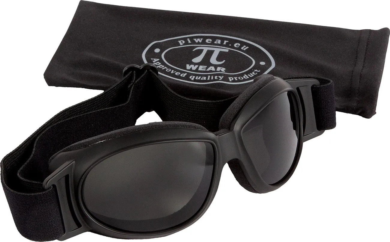 PI-Wear Black Hills, Motorrad-Brille - Matt-Schwarz Stark-Getönt