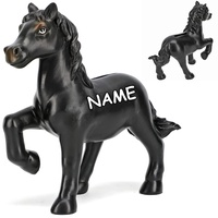 große Spardose Pferd - schwarz inkl. Name - mit Verschluss - aus Kunstharz/Polyresin - 17,5 cm - stabile Sparbüchse - Sparschwein - für Kinder & Erwachs..