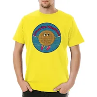 Urban Backwoods Print-Shirt Charlie Waffels Herren T-Shirt Two Sheen And Harper A Half TV Men (1-tlg) Kinderlieder Music Song Series gelb S