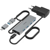 Hama USB Hub, 4x USB-A 3.0, 1x USB-A 3.0 [Stecker] (200138)