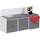 Relaxdays Sitzbank Kinderbank Grau/Weiß 54 x 99 x 35 cm