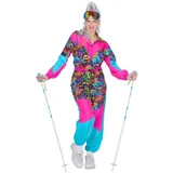 Wilbers & Wilbers 4495 Retro Skianzug Skioverall Blau/Rosa Damen