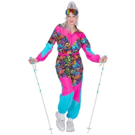 Wilbers & Wilbers 4495 Retro Skianzug Skioverall Blau/Rosa Damen