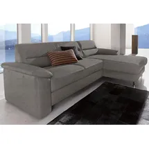 sit&more Ecksofa SIT & MORE "Top Ascara L-Form", grau, B:251cm H:85cm T:165cm, NaturLeder;Luxus-Microfaser (100% Polyester), Sofas, Ecksofa, inklusive Boxspring/Federkern-Polsterung, komfortablem Federkern