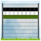 zaunzu Sichtschutzstreifen 300 x 15 cm Schwarz/Weiß/Grün Kunststoff