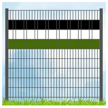 zaunzu Sichtschutzstreifen 300 x 15 cm Schwarz/Weiß/Grün Kunststoff