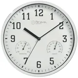 Miraval Wanduhr Thermometer Hygrometer 250 mm Küchenuhr Wohnzimmer Luftfeuchtigkeit