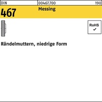 Industrial Quality Supplies DIN 467 Rändelmuttern Messing M 3