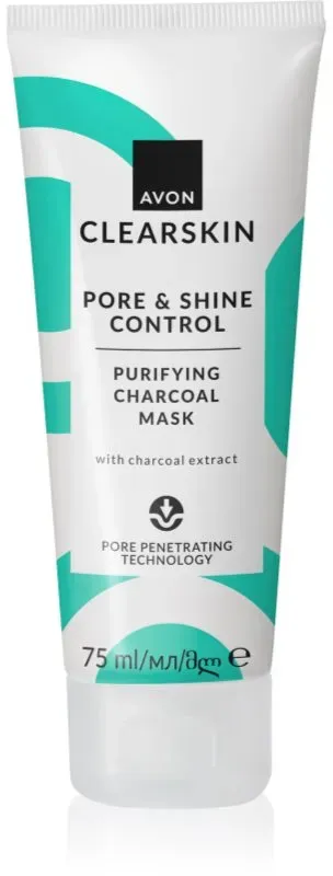 Avon Clearskin Pore & Shine Control reinigende Maske mit Aktivkohle 75 ml