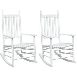 vidaXL Schaukelstuhl 63,2 x 119,9 x 108 cm weiß 2 St.