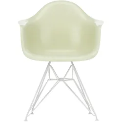 Vitra - Eames Fiberglass Armchair DAR, weiß / Eames parchment (Filzgleiter weiß)