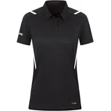 Jako Challenge Poloshirt Damen schwarz meliert/weiß 36